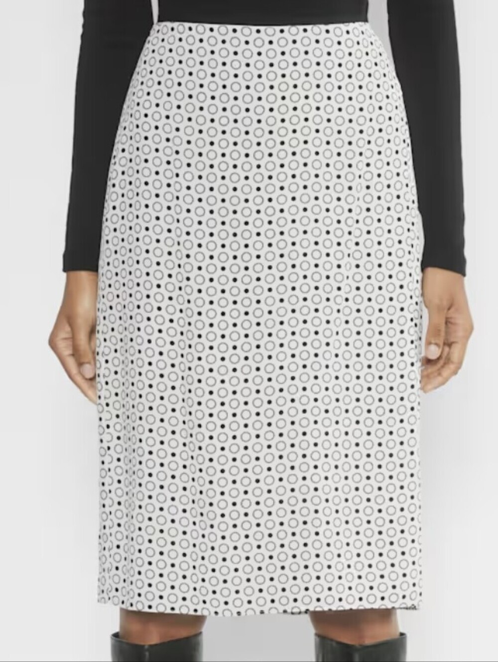 Wilfred 100% Silk "Isadora" Slip Skirt in White & Black Polka Dots (Size US 2) - Picture 2 of 8